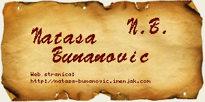 Nataša Bunanović vizit kartica